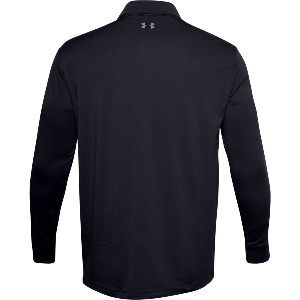 Under Armour Mens Performance Textured Long Sleeve Polo Shirt  - Black