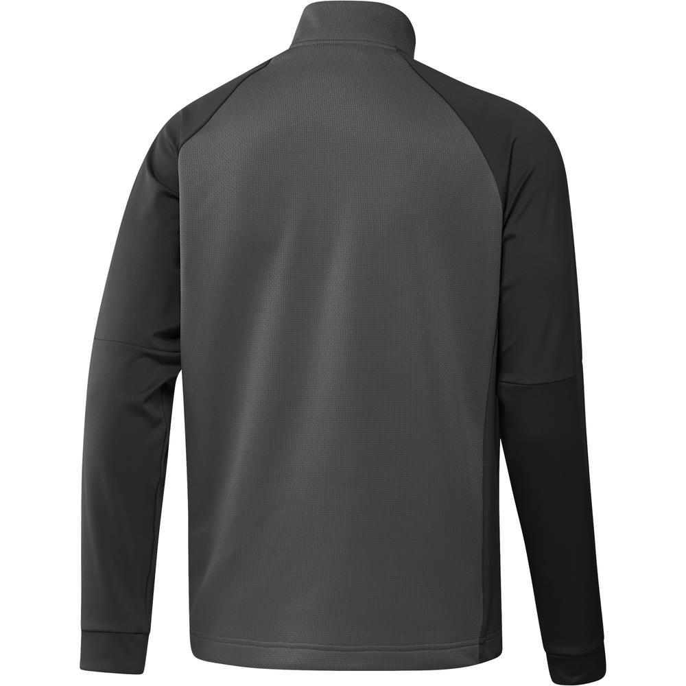 adidas Mens Colour Block Quarter Zip Pullover  - Grey Six/Black