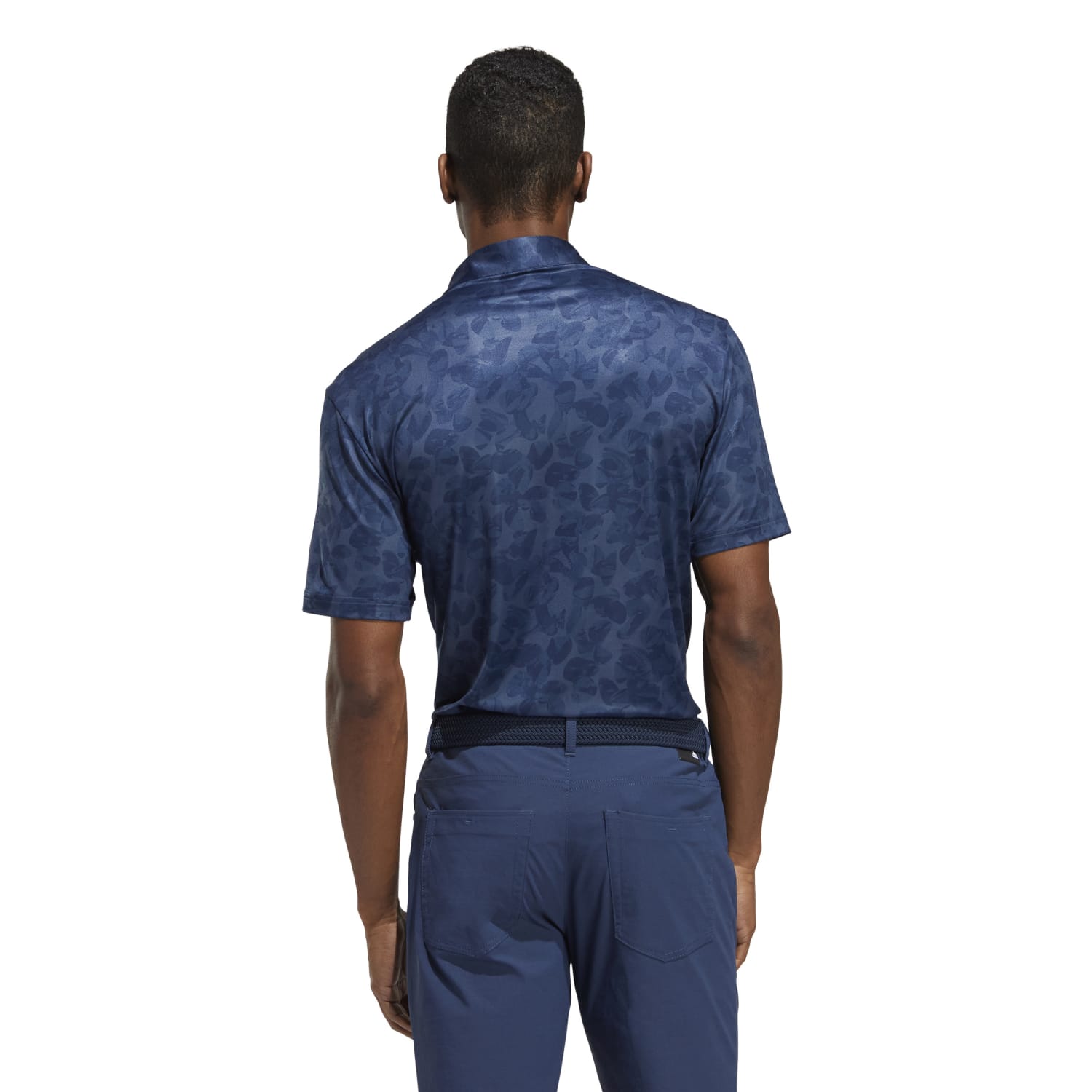 adidas Mens Prime Blue Prisma Print Golf Polo Shirt  - Crew Navy/Night Indigo