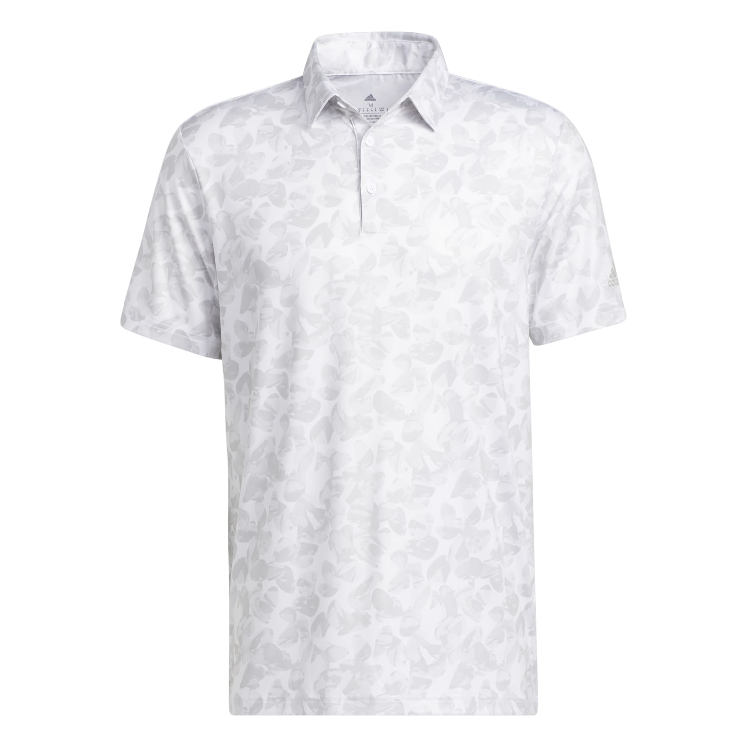 adidas Mens Prime Blue Prisma Print Golf Polo Shirt  - White/Grey Two