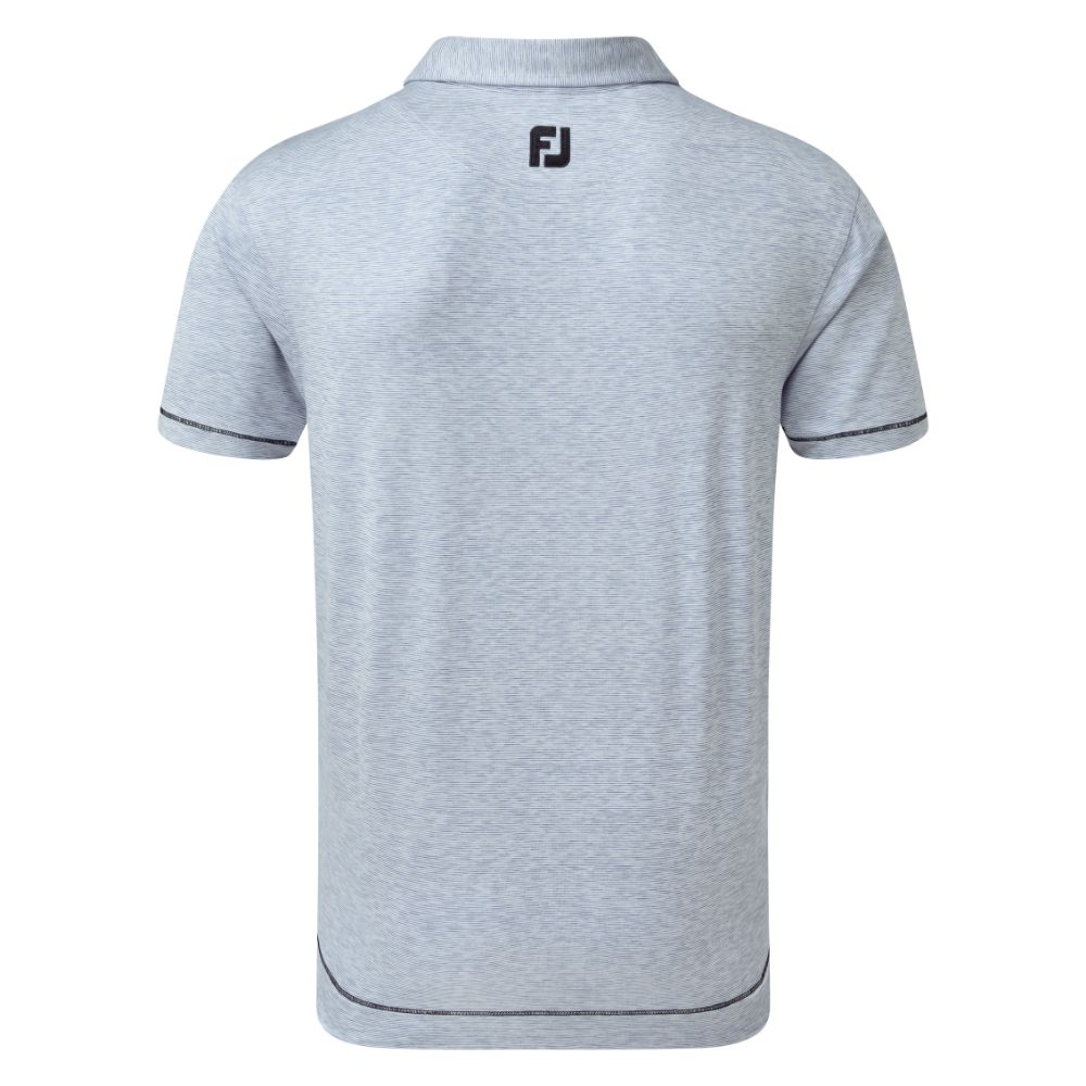 FootJoy Golf Lisle Space Dye Microstripe Mens Polo Shirt  - Royal/White