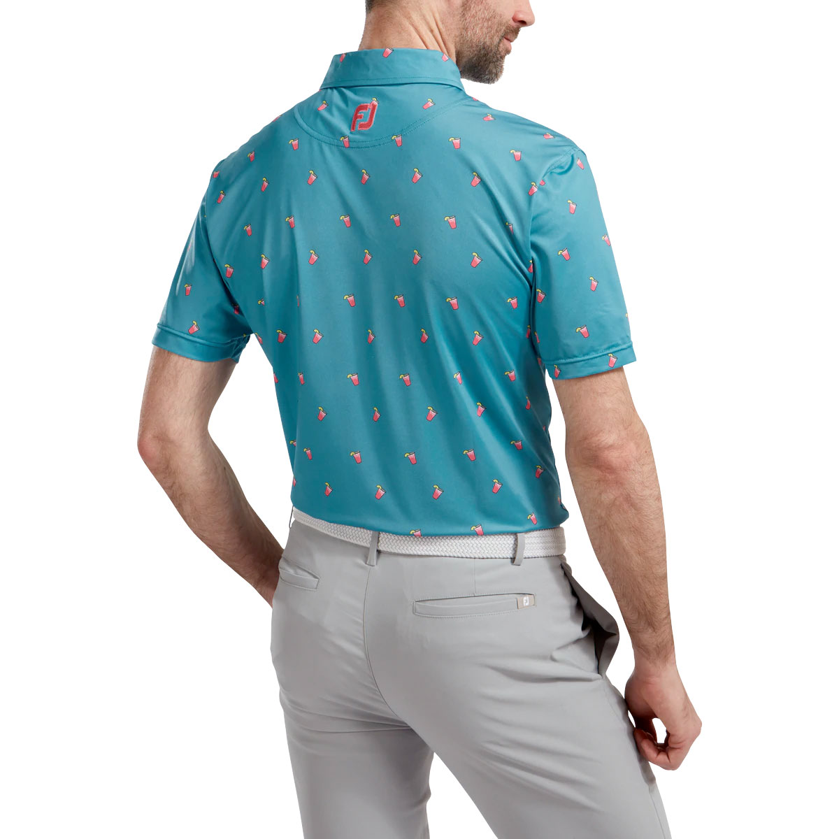 FootJoy Lisle Cocktail Print Mens Golf Polo Shirt 