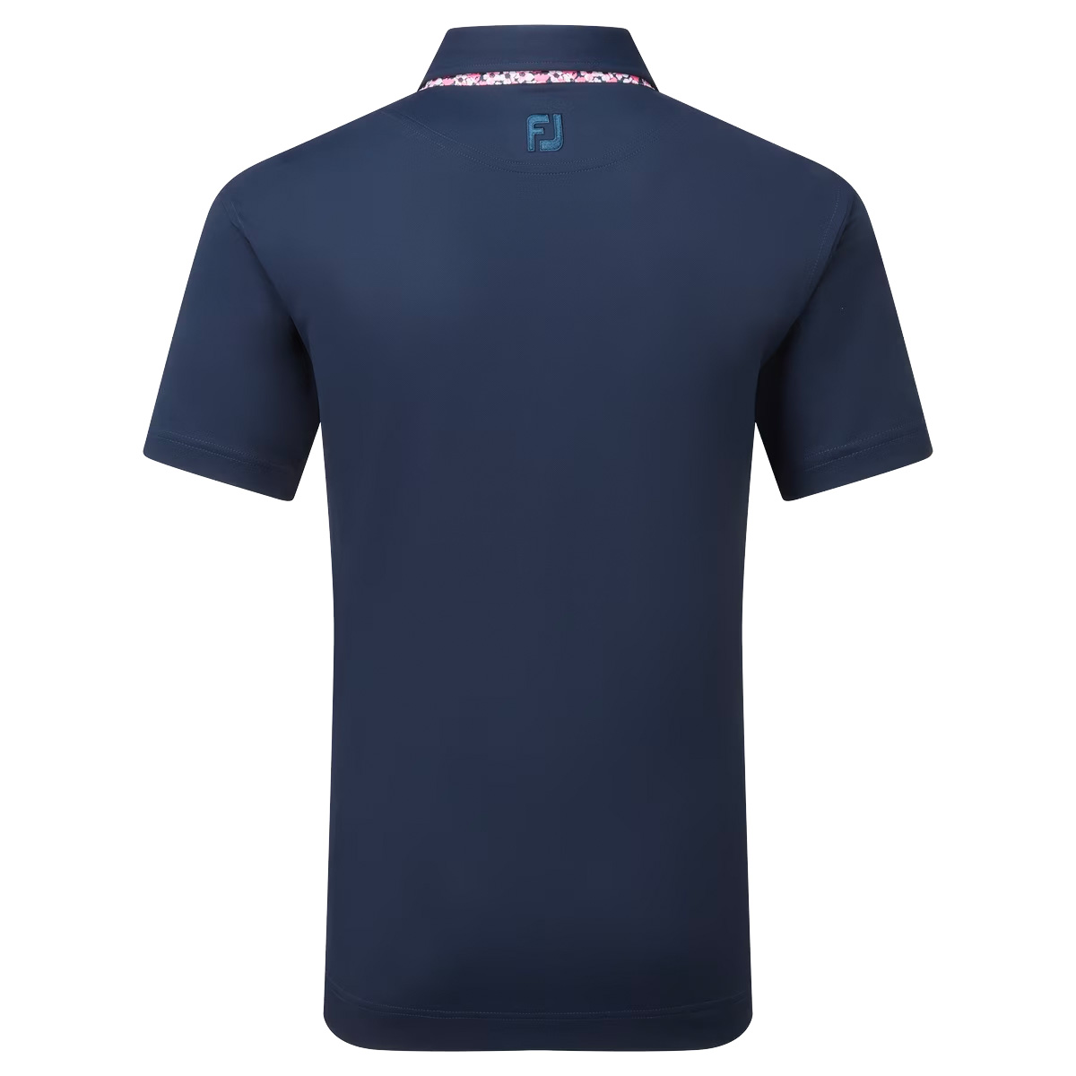 FootJoy EU Solid with Primrose Trim Mens Golf Polo Shirt  - Navy