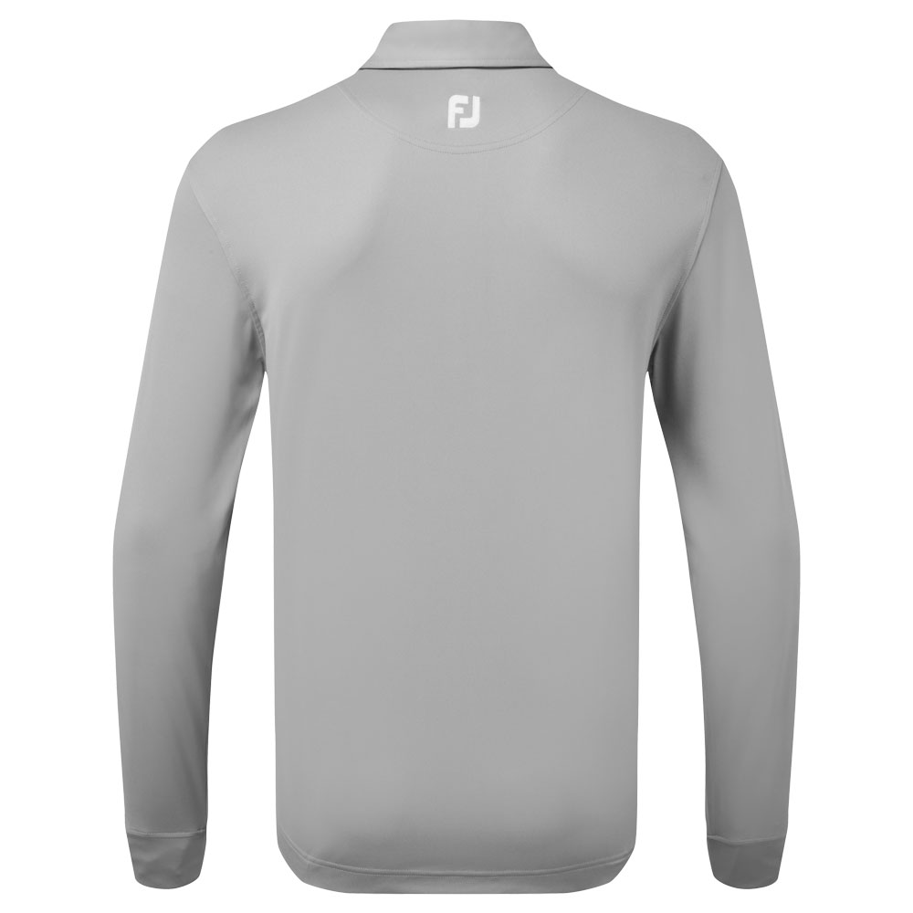 FootJoy Thermolite Long Sleeved Smooth Pique Polo Shirt  - Grey