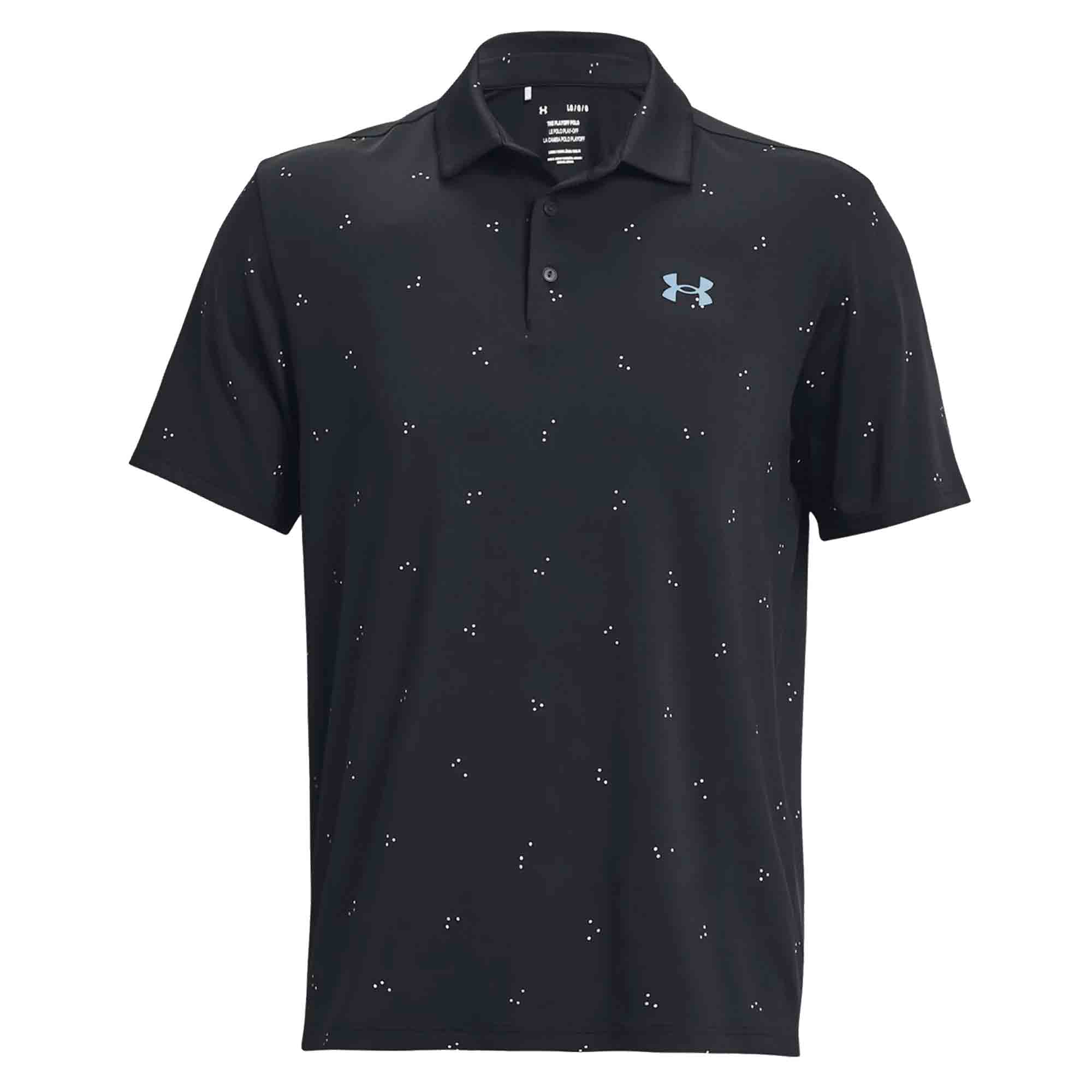 Under Armour Mens Playoff 3.0 Printed Golf Polo Shirt  - Black/Lime Surge