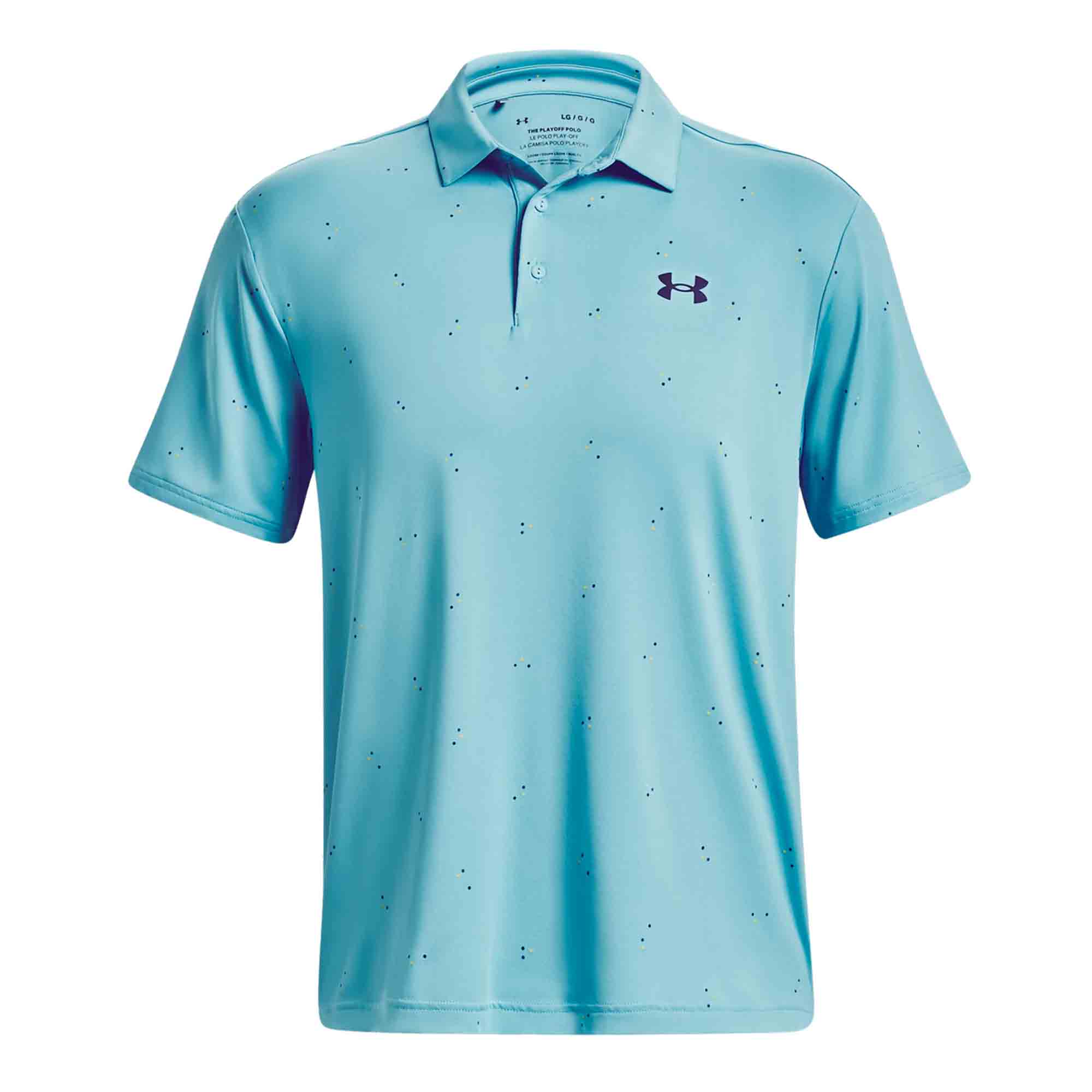 Under Armour Mens Playoff 3.0 Printed Golf Polo Shirt  - Glacier Blue/Starfruit