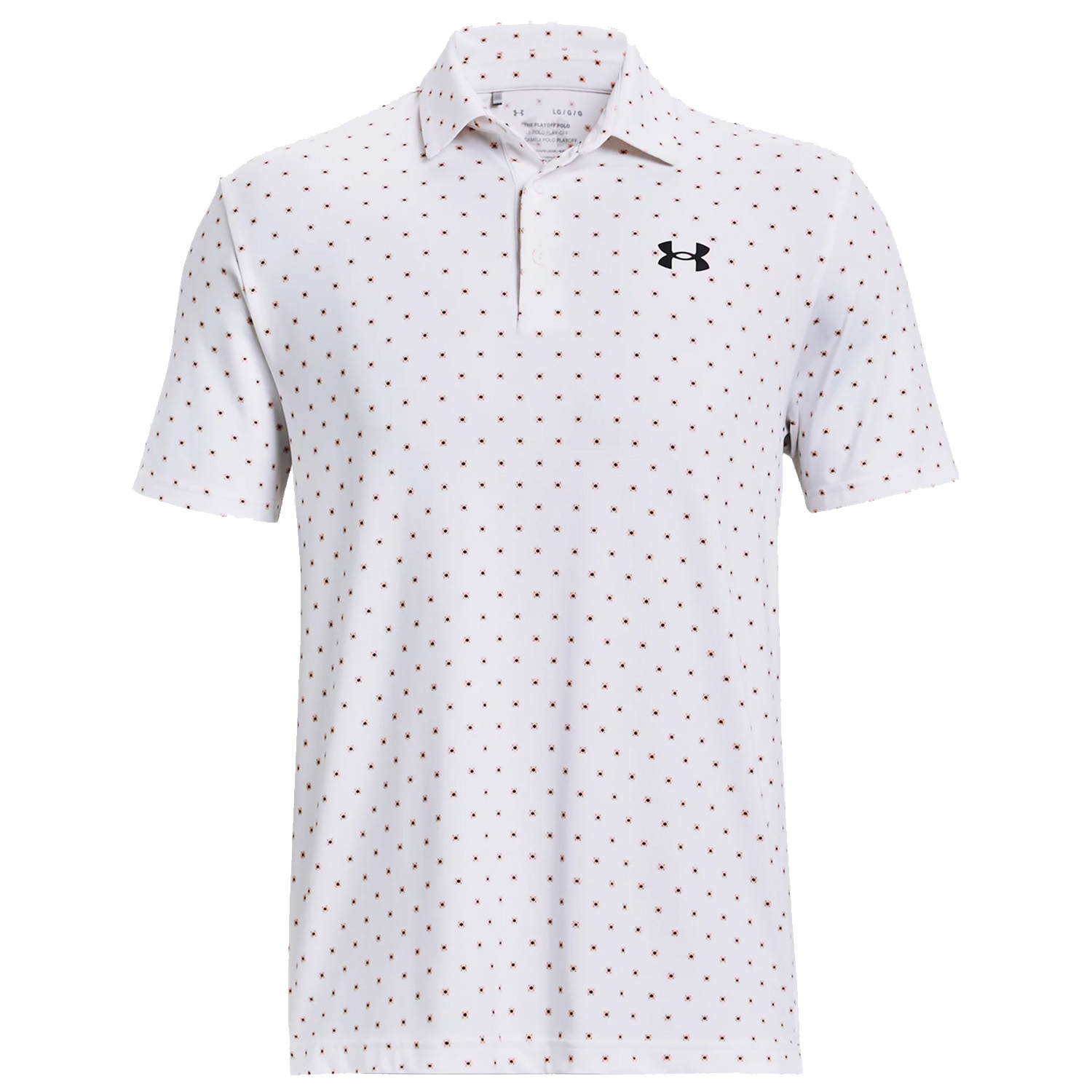 Under Armour Mens Playoff 3.0 Printed Golf Polo Shirt  - White/Pink