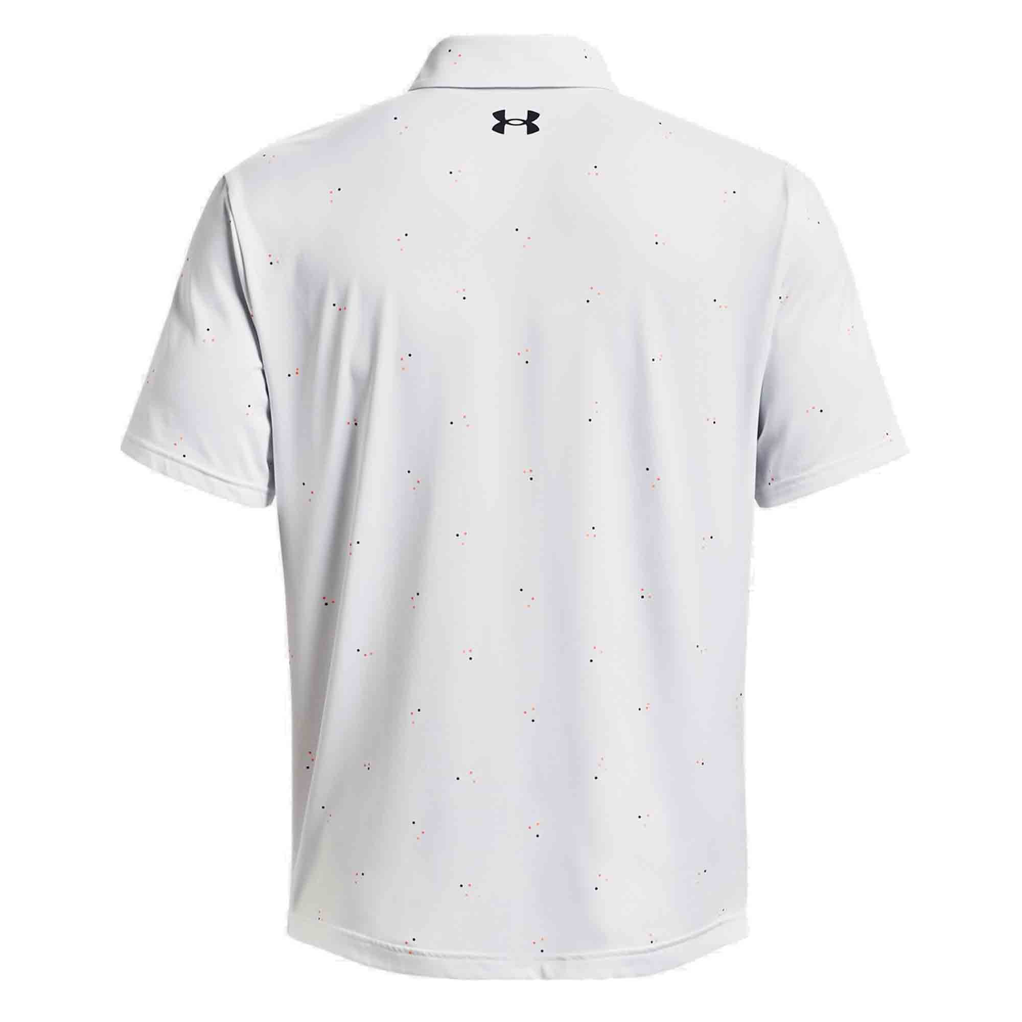 Under Armour Mens Playoff 3.0 Printed Golf Polo Shirt  - White/Pink Shock