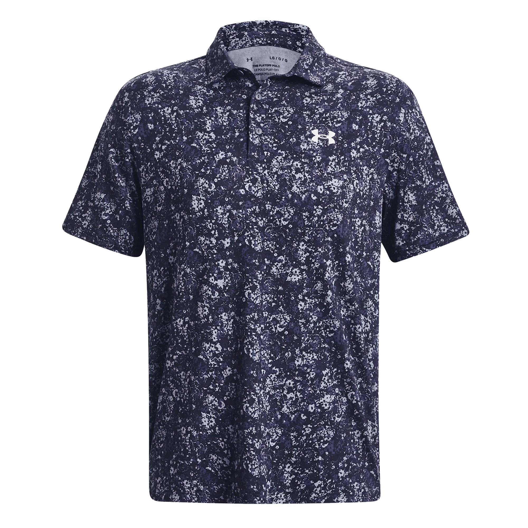 Under Armour Mens Playoff 3.0 Printed Golf Polo Shirt  - Midnight Navy/Halo Grey