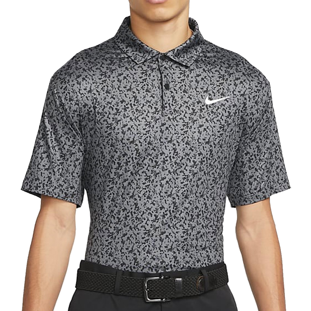 Nike Golf Dri-Fit Tour Micro Camo Polo Shirt  - Iron Grey/White