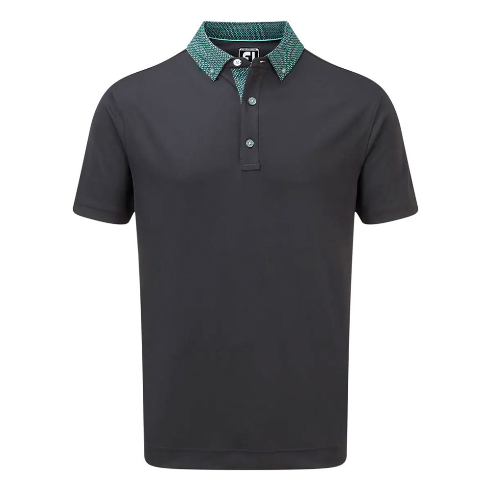 FootJoy Mens Smooth Pique Woven Button Collar Golf Polo Shirt | Scratch72