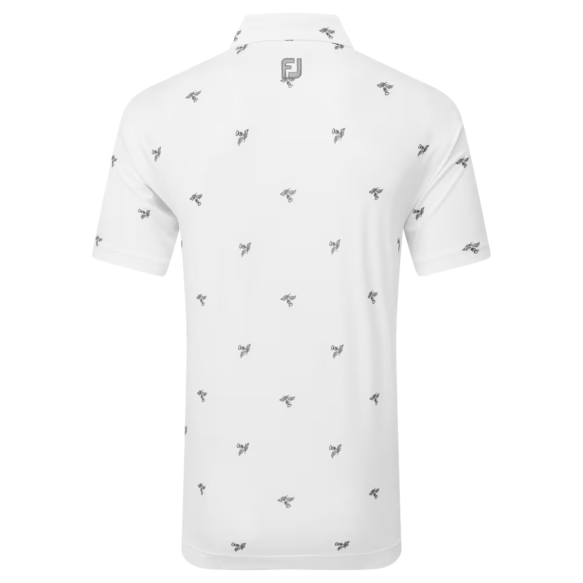 FootJoy EU Thistle Print Lisle Mens Golf Polo Shirt  - White