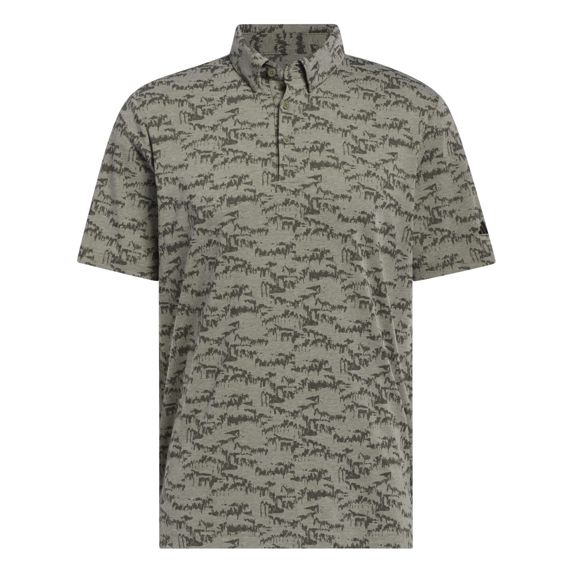 adidas Go-To Printed Mens Golf Polo Shirt  - Olive Strata