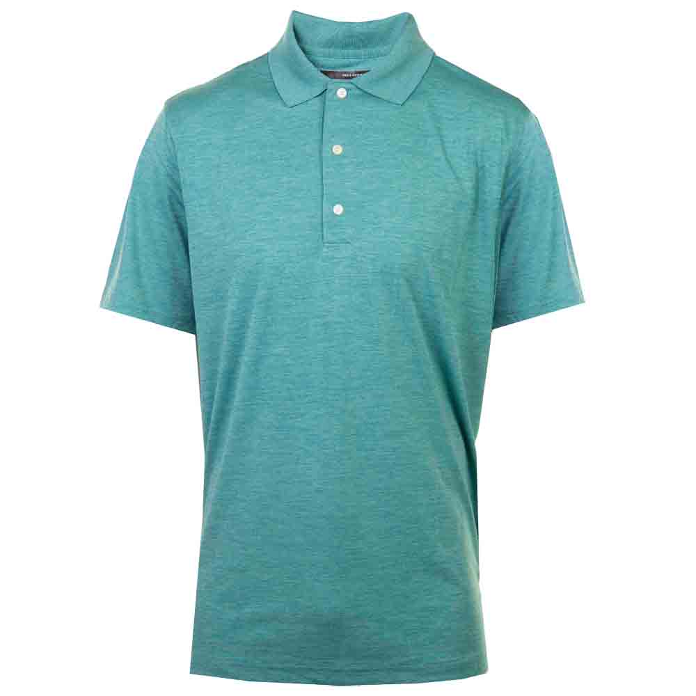 Greg Norman Mens Heathered UV Protection Golf Polo Shirt  - Teal Horizon