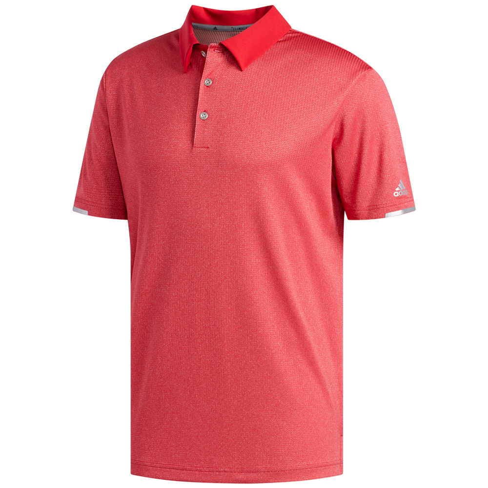adidas Golf  Mens ClimaChill Core Heather Short Sleeve Polo Shirt  - Bold Red Heather