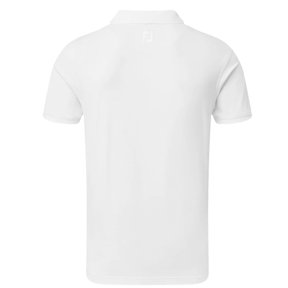 FootJoy Golf Floral Print Trim Mens Polo Shirt  - White