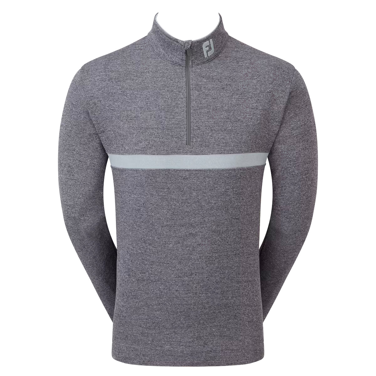 FootJoy EU Inset Stripe Chill-Out Mens Golf Mid Layer  - Heather Grey
