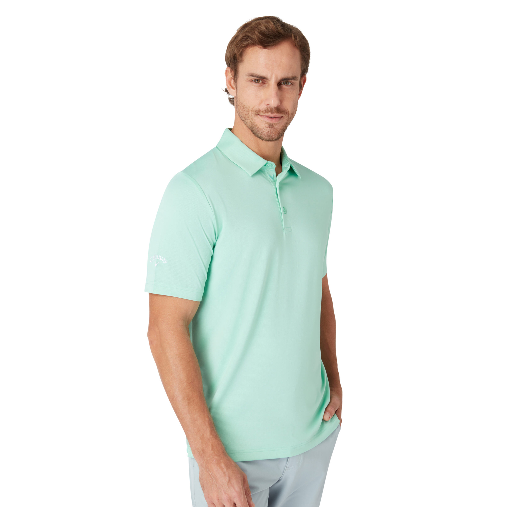 Callaway Golf Mens 2025 Swingtech Solid Stretch Moisture Wicking Polo Shirt - Picture 18 of 29