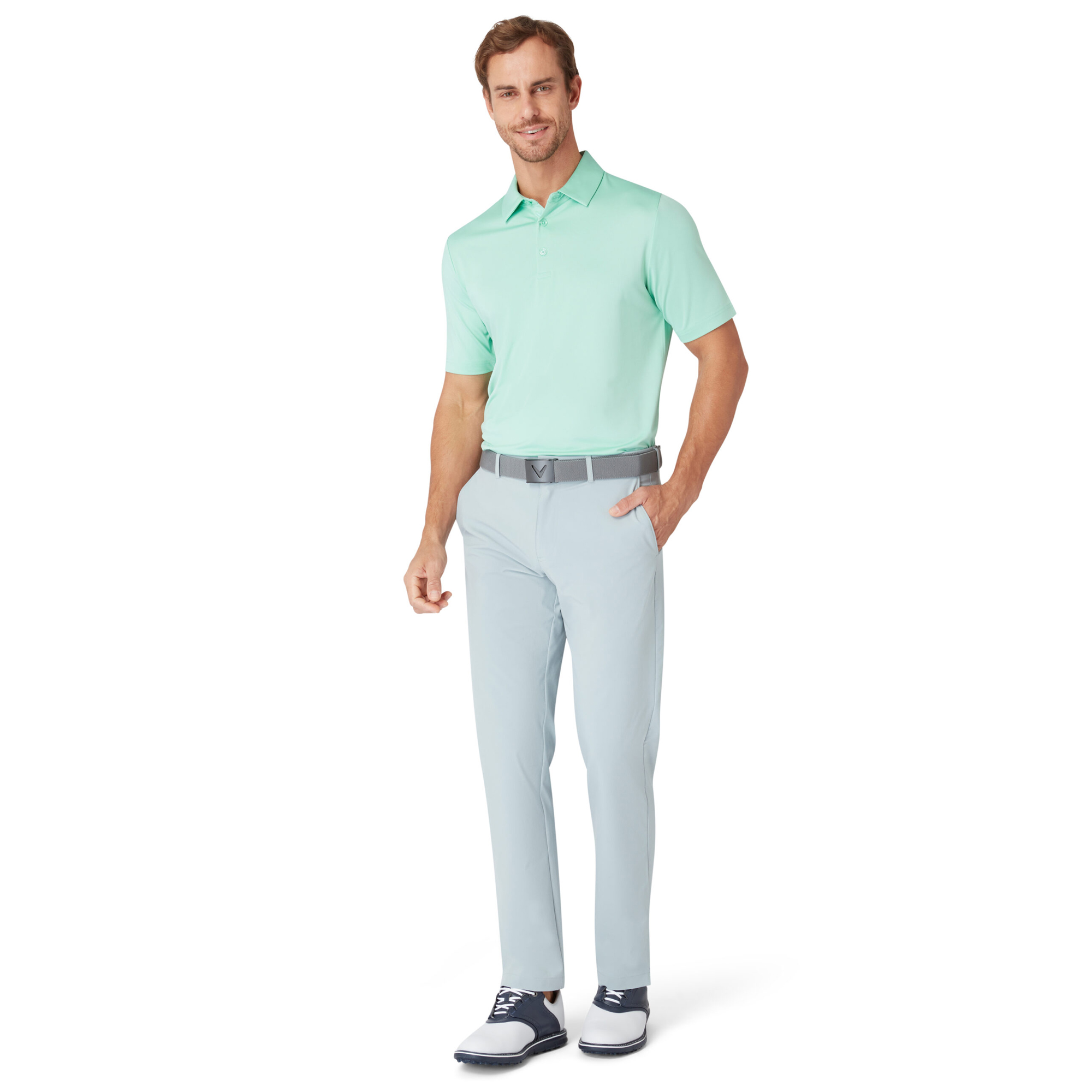 Callaway Golf Mens 2025 Swingtech Solid Stretch Moisture Wicking Polo Shirt - Picture 19 of 29