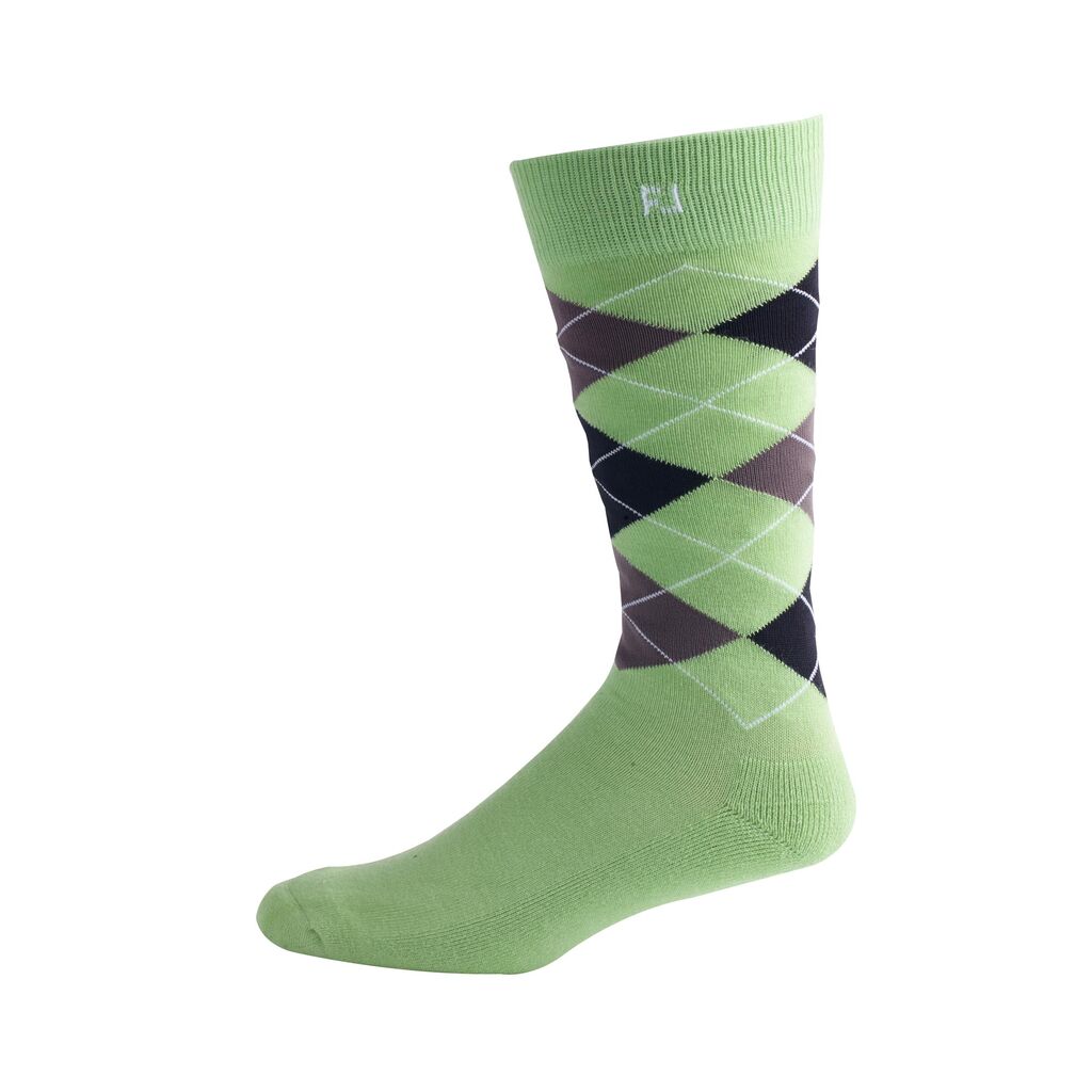 FootJoy Golf ProDry Fashion Crew Argyle Mens Socks  - Light Green
