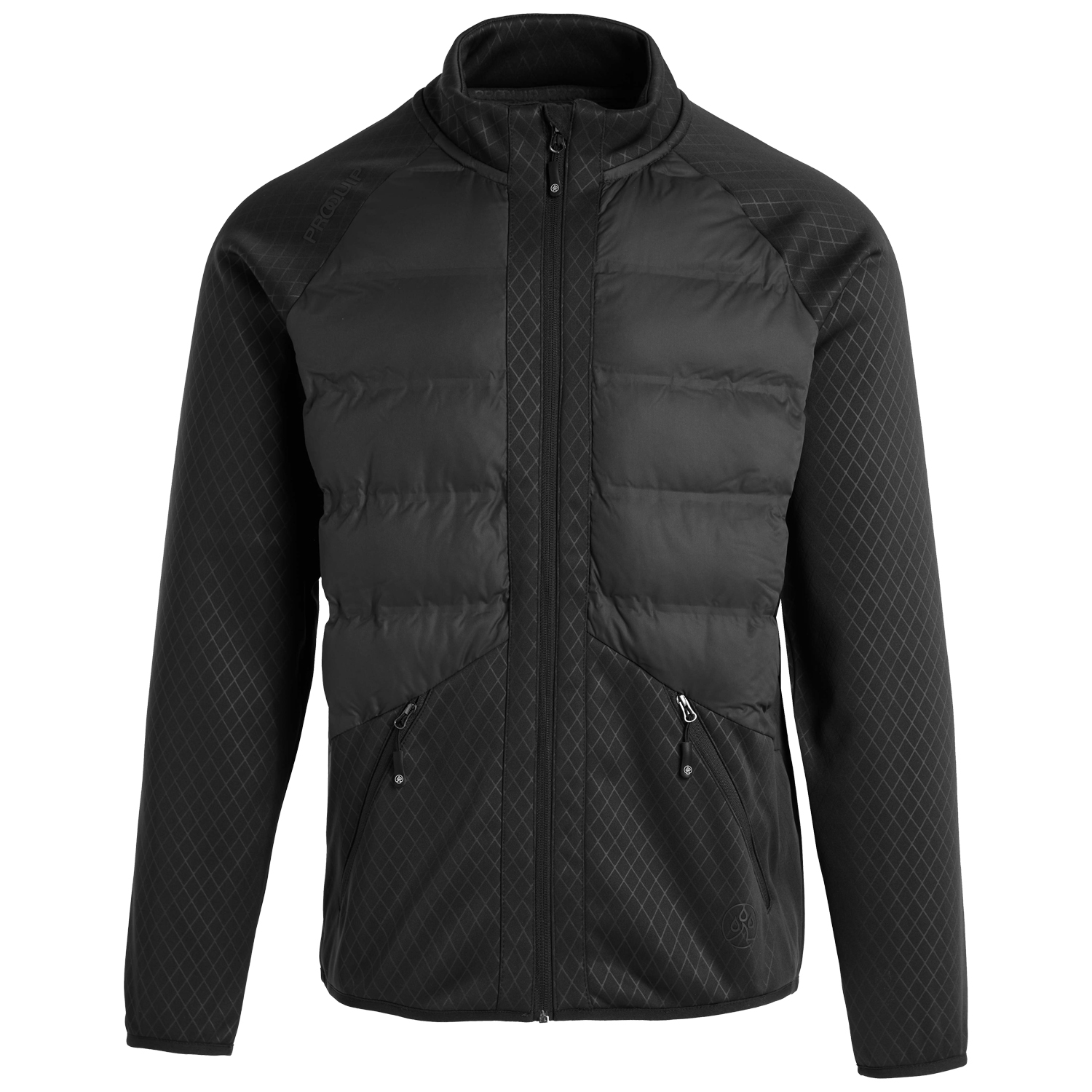 Proquip Mens Blizzard Quilted Puffer Golf Full Zip Jacket  - Black