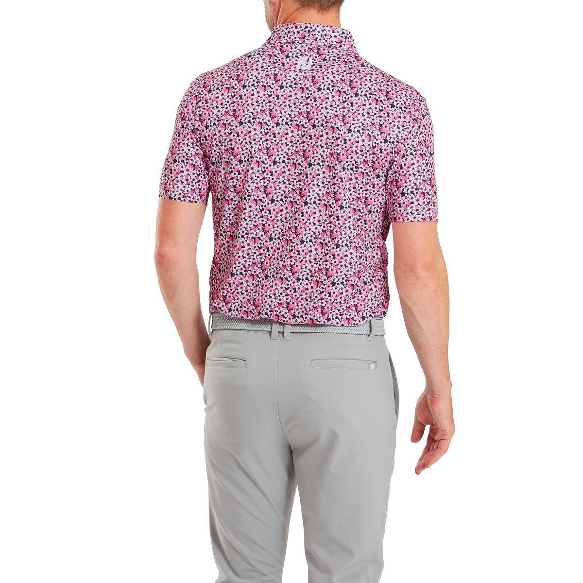 FootJoy EU Primrose Print Lisle Mens Golf Polo Shirt 