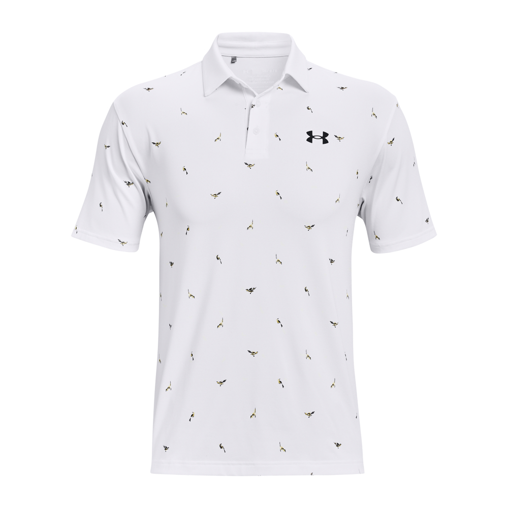 Under Armour Mens UA Golf Playoff 2.0 Finches Polo Shirt  - White/Pitch Grey