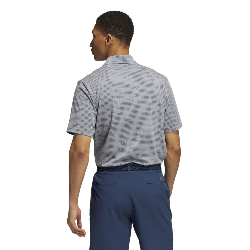 adidas Golf Night Camo-Print Primegreen Polo Shirt  - Grey Three Mel/Crew Navy