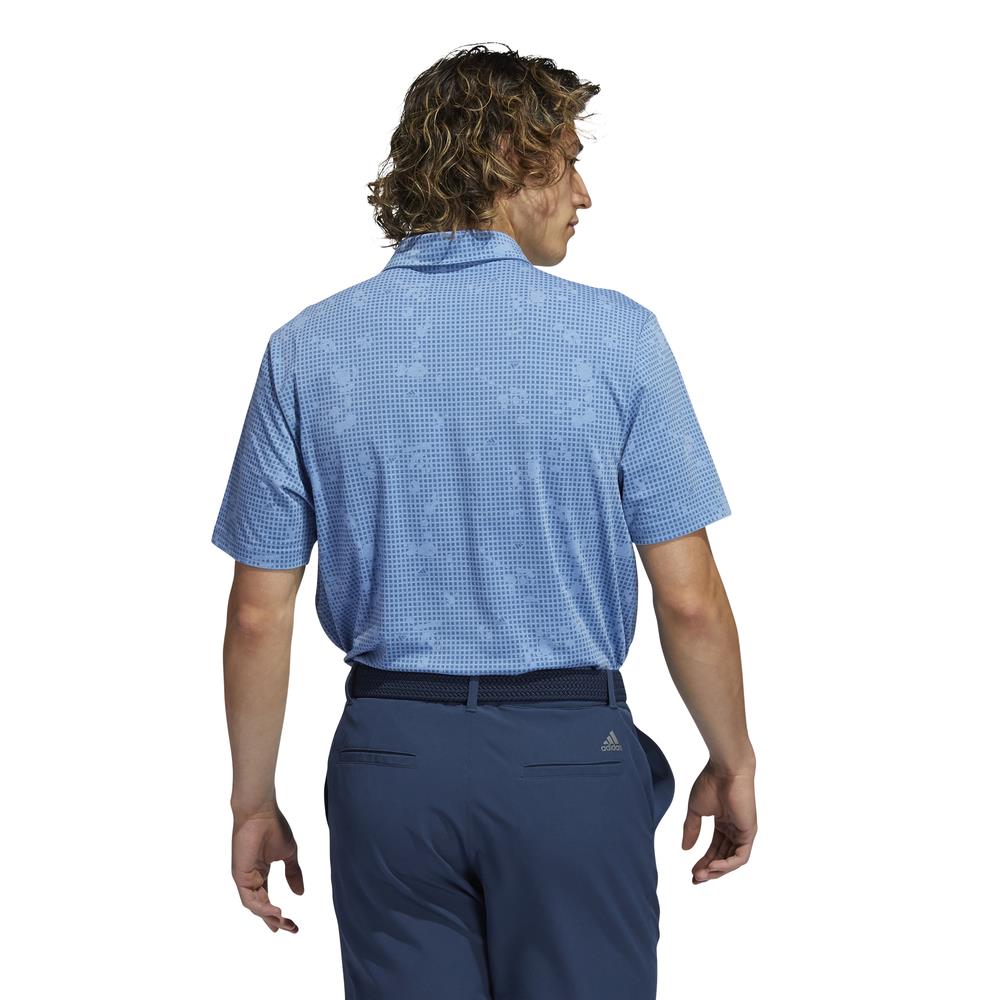 adidas Golf Night Camo-Print Primegreen Polo Shirt  - Focus Blue Mel/Crew Navy