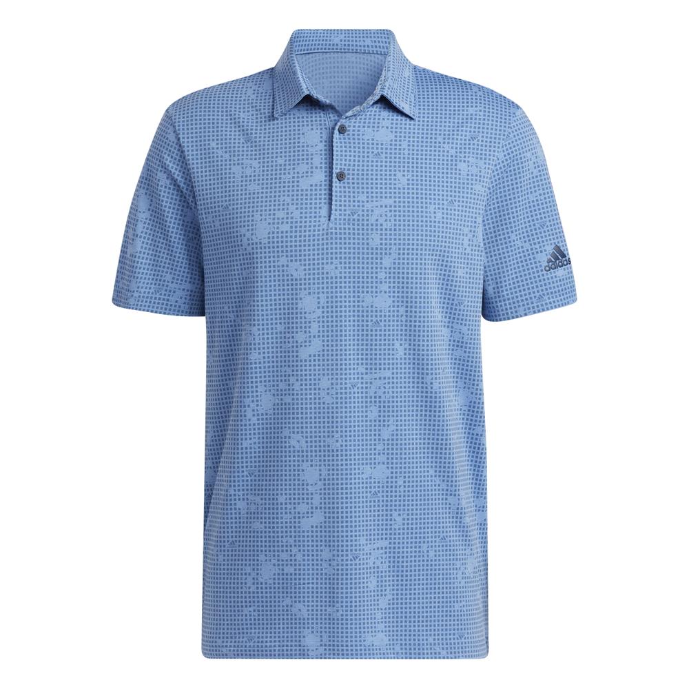adidas Golf Night Camo-Print Primegreen Polo Shirt  - Focus Blue Mel/Crew Navy