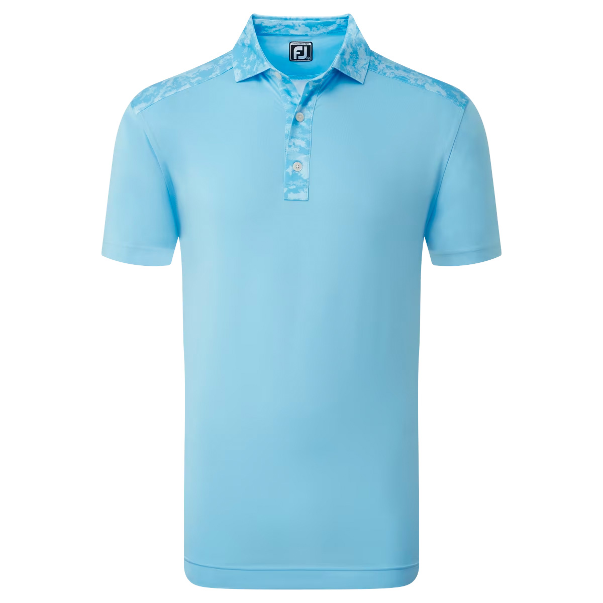 FootJoy Cloud Camo Trim Lisle Mens Golf Polo Shirt  - True Blue