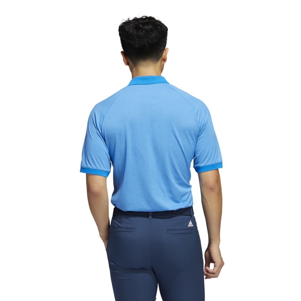adidas Golf Moss Stitch Jacquard Golf Polo Shirt  - Blue Rush/White