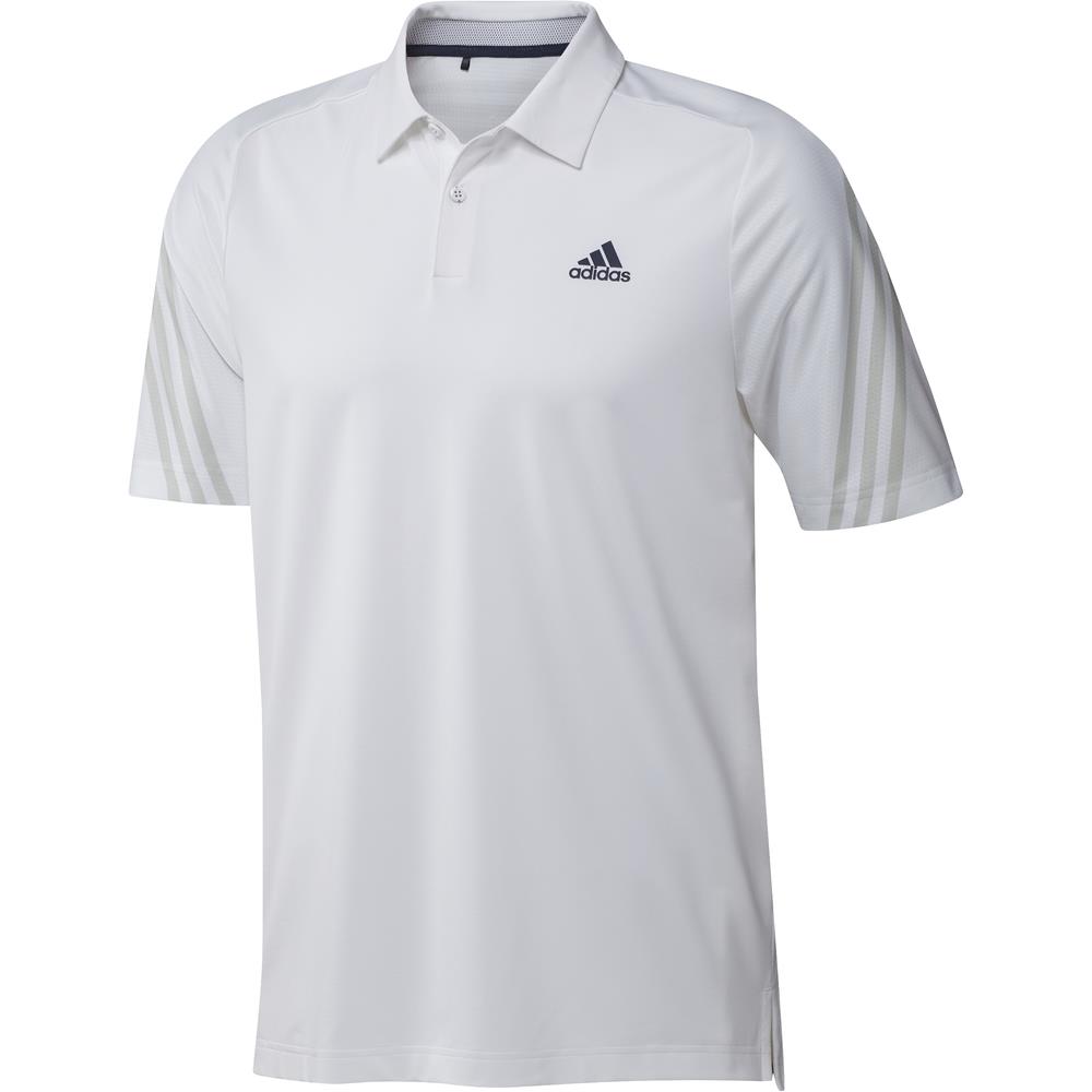 adidas Golf HEAT.RDY 3-Stripe Polo Shirt  - White