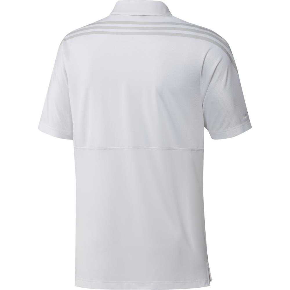 adidas Golf HEAT.RDY 3-Stripe Polo Shirt  - White