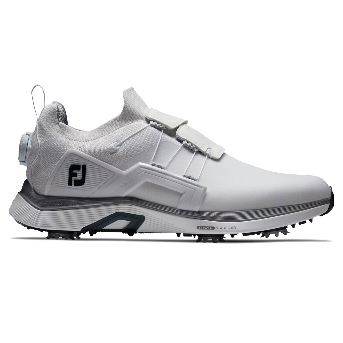FootJoy Hyperflex BOA Mens Spiked Golf Shoes  - White/Grey