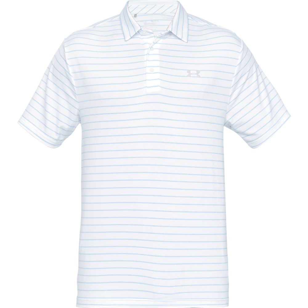 Under Armour Golf Playoff 2.0 Mens Polo Shirt  - White Stripe
