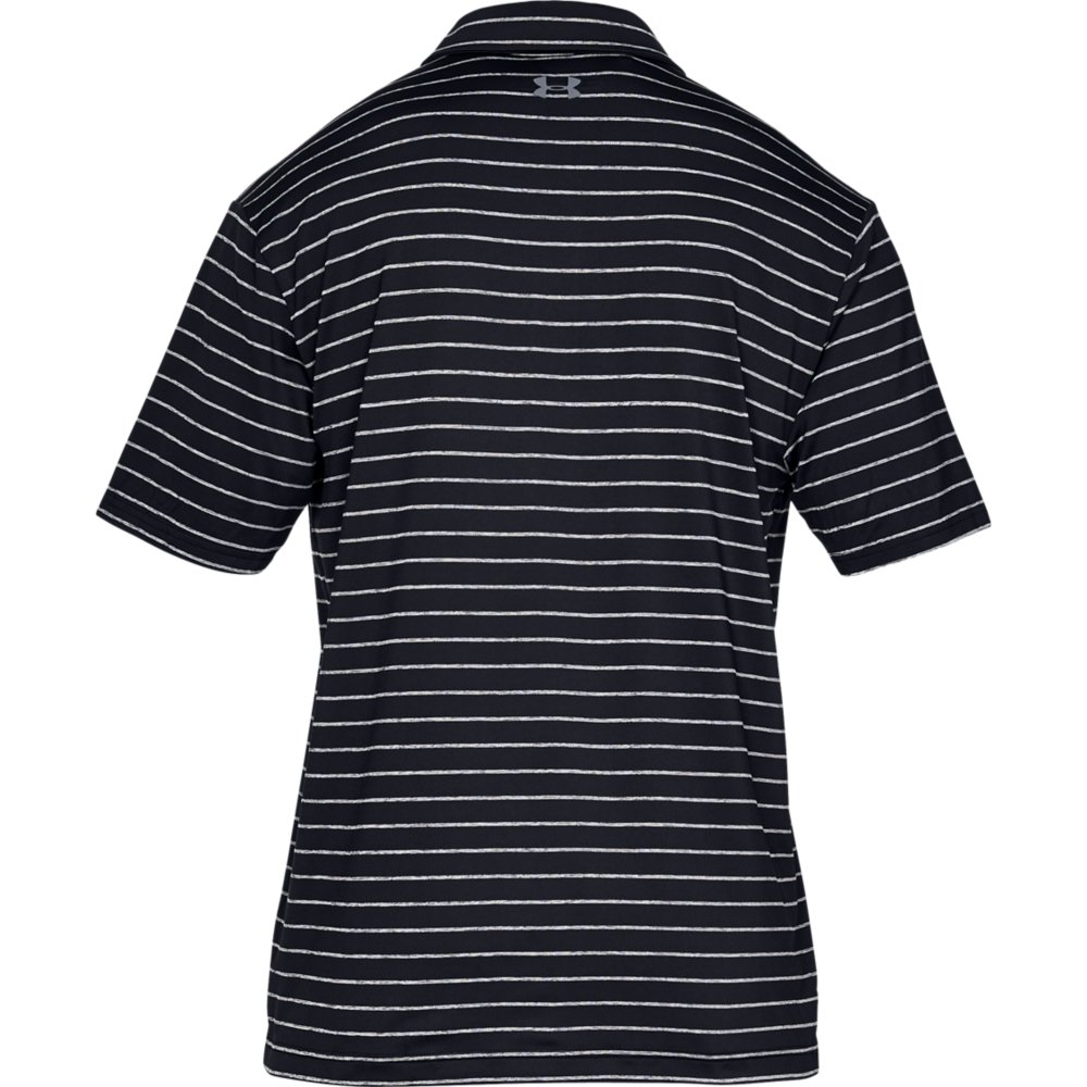 Under Armour Golf Playoff 2.0 Mens Polo Shirt  - Black/Pitch Grey Stripe