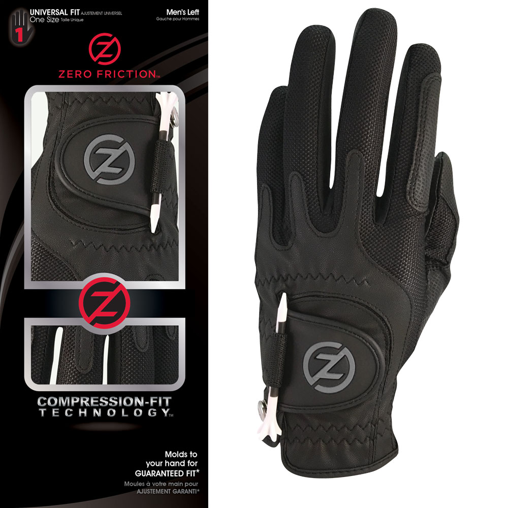 Zero Friction Mens Golf Glove Left Hand - OSFA  - Black