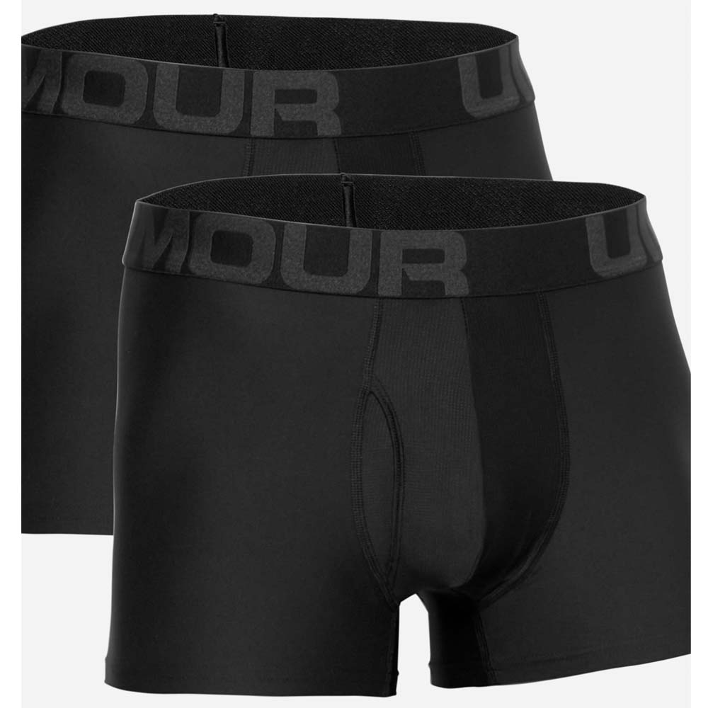 Under Armour Men’s UA Tech 3” Boxerjock 2-Pack Boxer Shorts  - Black