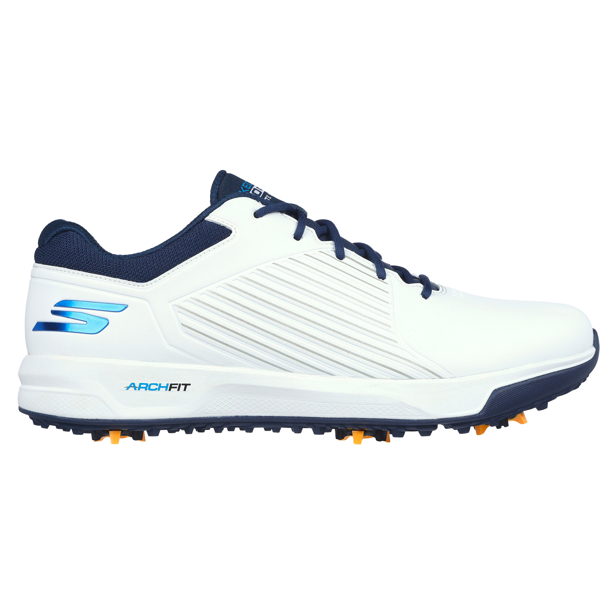 Skechers Go Golf Elite Vortex Mens Spiked Golf Shoes  - White/Navy