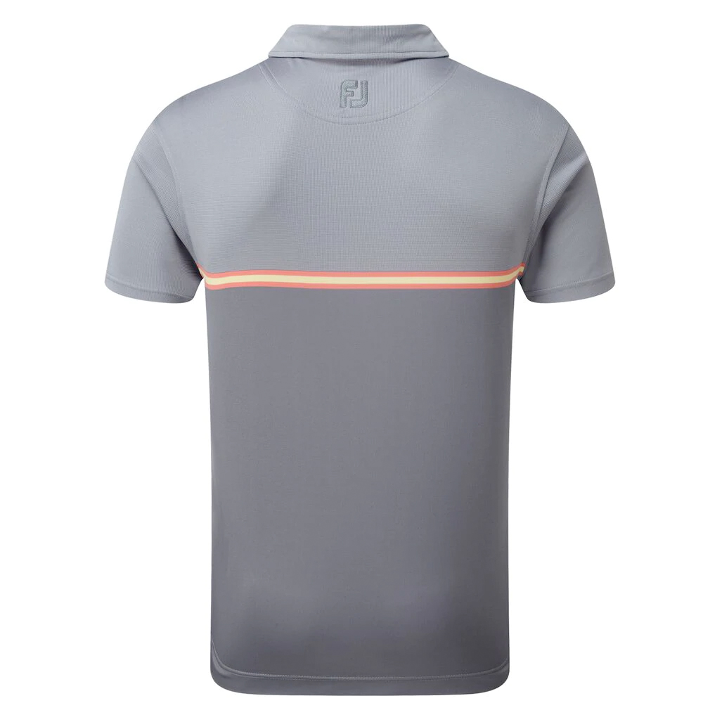 FootJoy Golf Jacquard Top Colour Block Mens Polo Shirt  - Slate