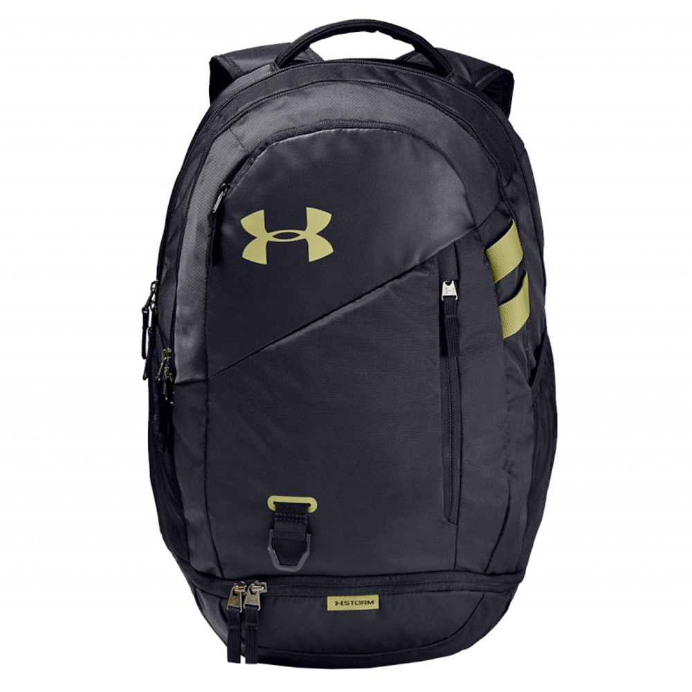 Under Armour Backpack UA Hustle 4.0 School Gym Travel Rucksack Sports Bag  - Black/Hushed Green