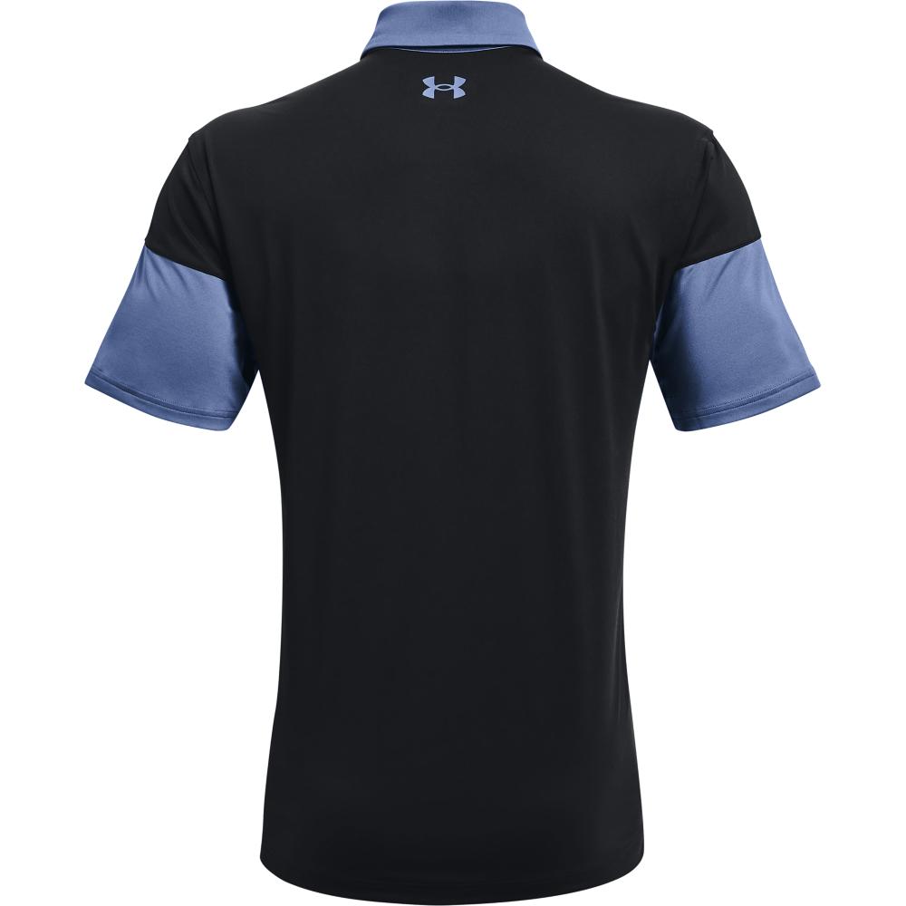 Under Armour Mens UA T2G Blocked Golf Polo Shirt  - Mineral Blue/Black