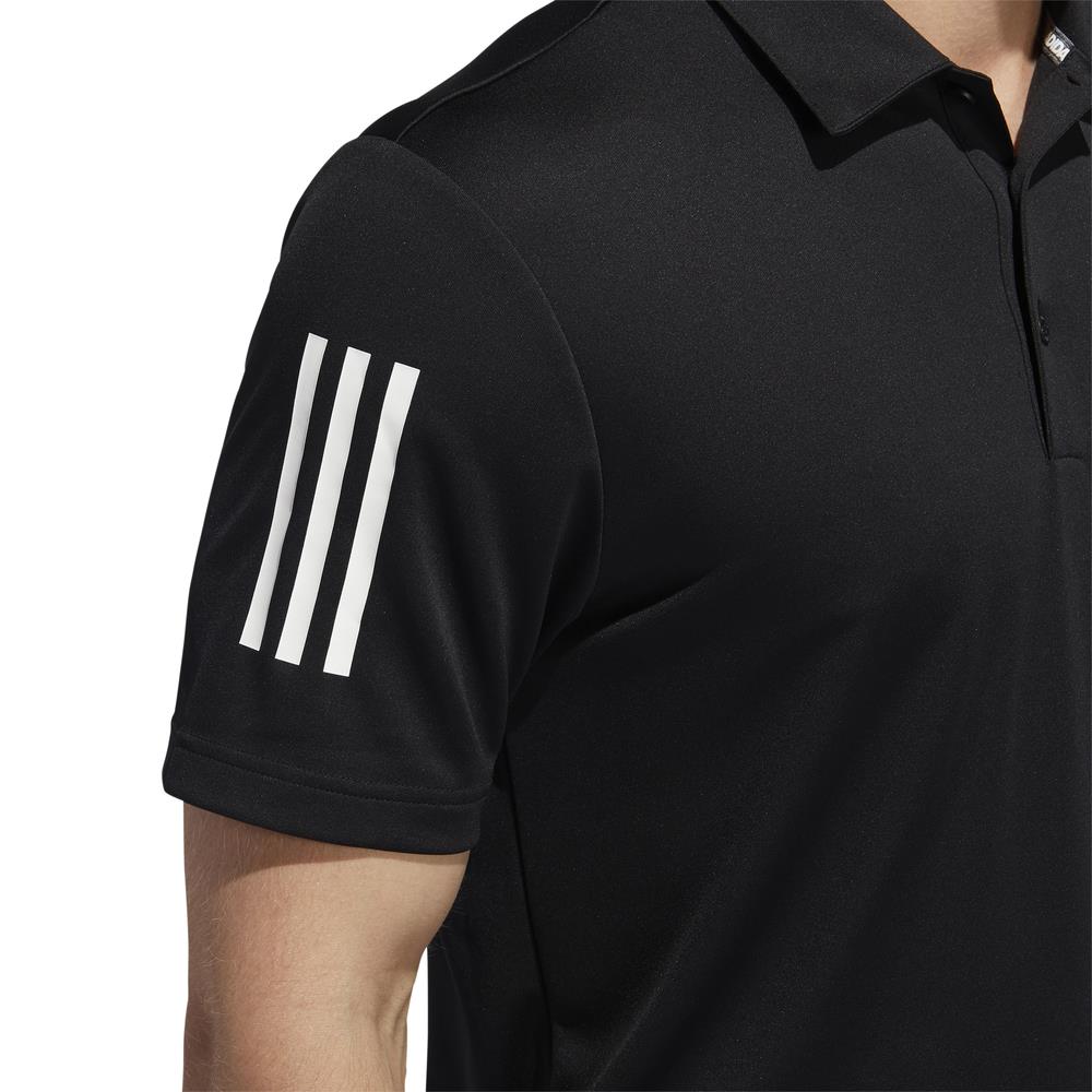 Adidas Golf 3 Stripe Basic Mens Short Sleeve Polo Shirt Uv 50