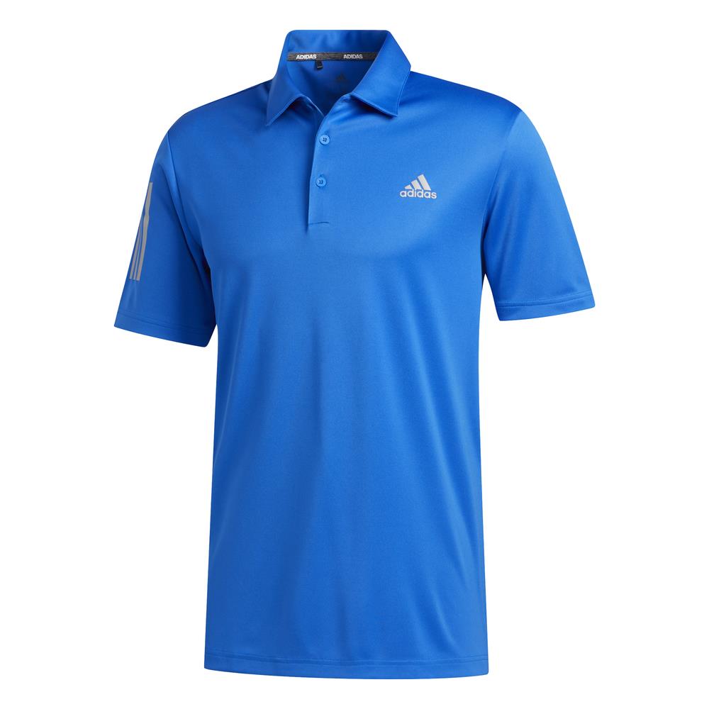 adidas Golf 3-Stripe Basic Mens Polo Shirt  - Glory Blue
