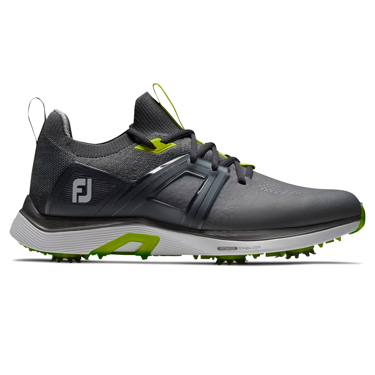 FootJoy Hyperflex Mens Spiked Golf Shoes  - Charcoal/Grey/Lime