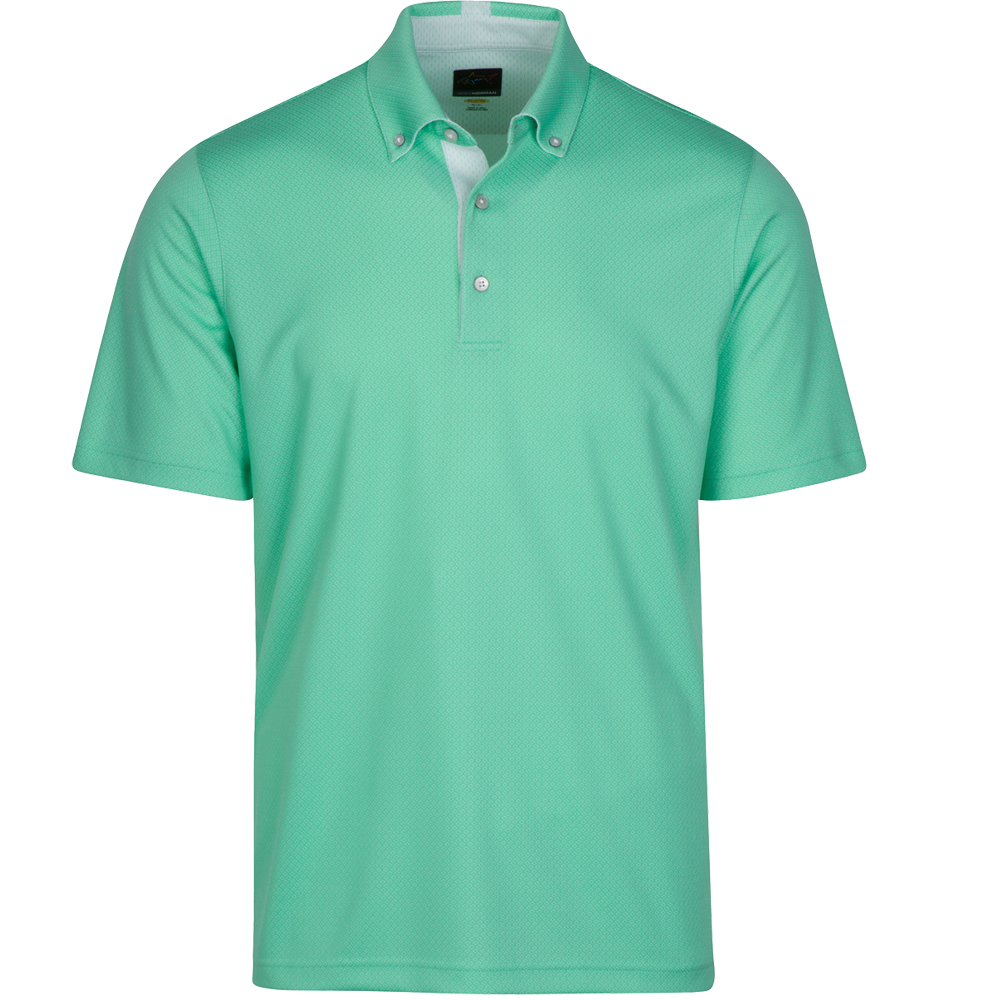 Greg Norman Golf Weatherknit Seaside Mens Polo Shirt  - Seagreen