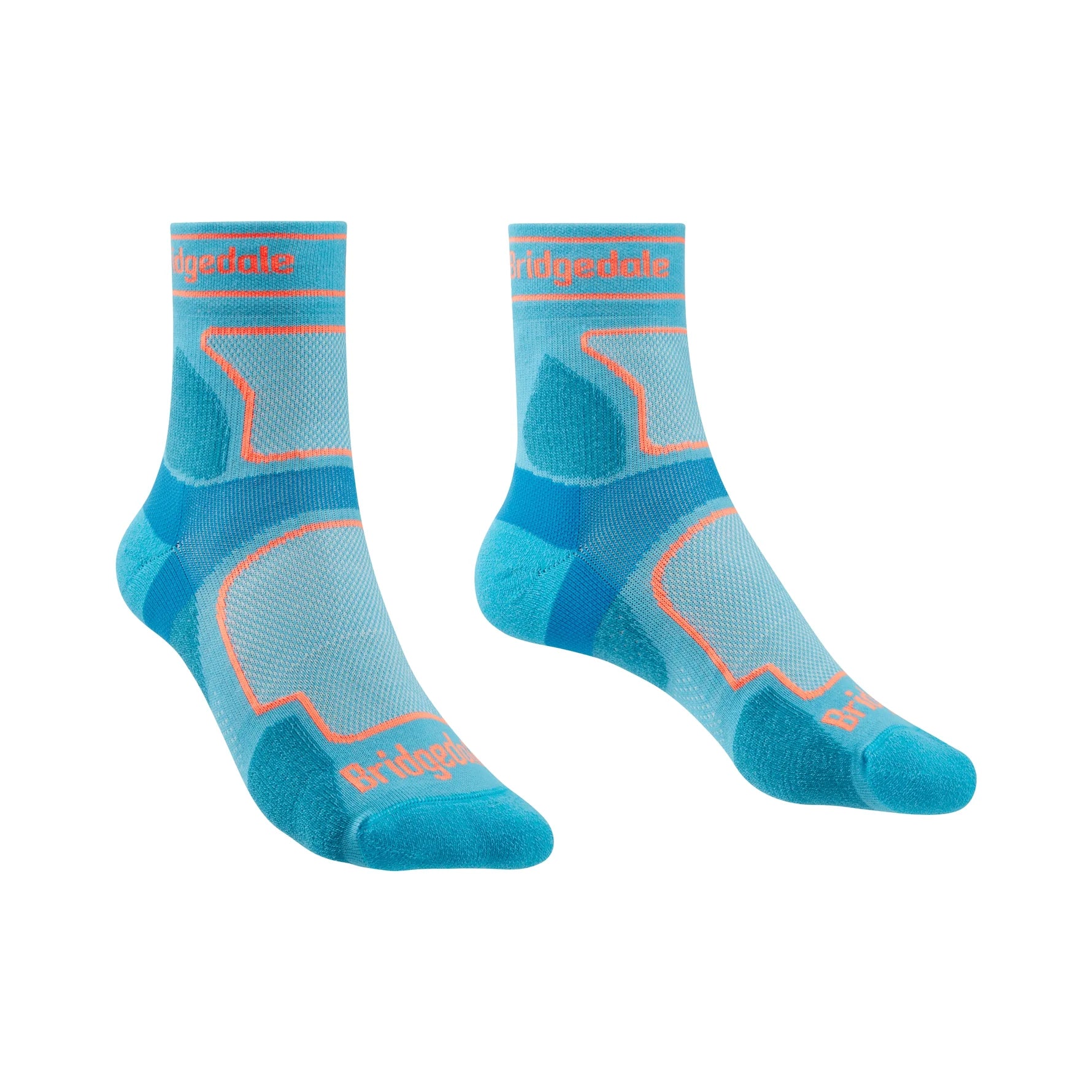 Bridgedale Women's Ultra Light T2 Coolmax Sport 3/4 Crew Trail Running Socks - Picture 3 of 3