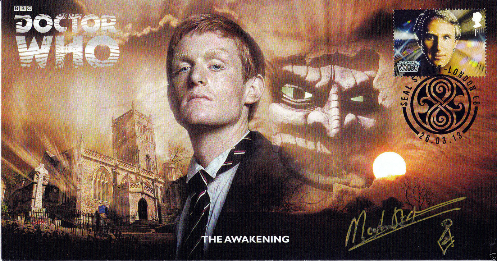 Doctor Who The Awakening Classic Episode Stamp Cover Signed MARK STRICKSON