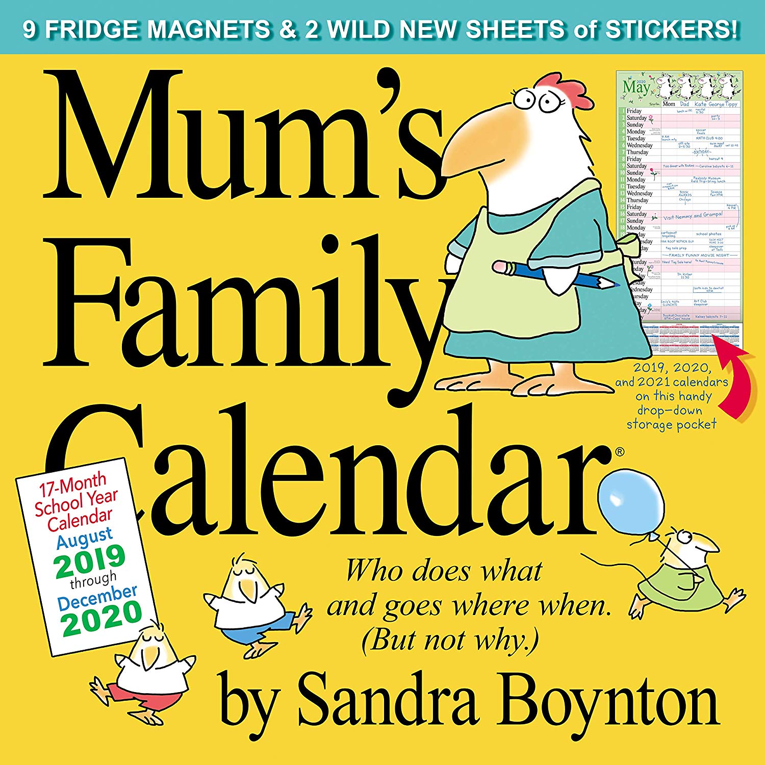 Mum's Family Calendar 2020 Large Wall Size with & Stickers NEW